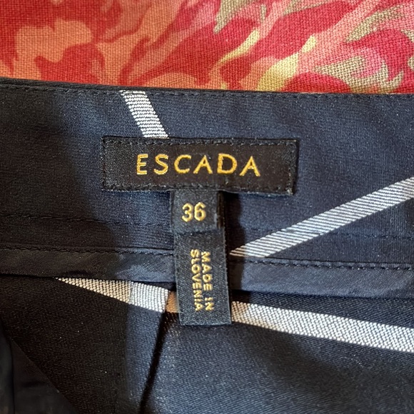 ESCADA Size EU 38 Plaid Stretchy Cigarette Chino Cotton Blend Naval Prep $295NEW - Picture 6 of 16
